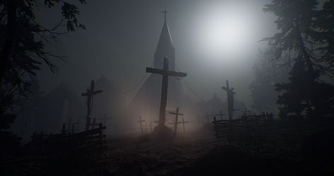 ArtStation - Chapel (Outlast 2 lighting fan art) Goth Architecture, Outlast 2, Environment Painting, Vampire Hunter, Southern Gothic, Gothic Horror, Gaming Wallpapers, Art Drawings Sketches Creative, Video Game Art