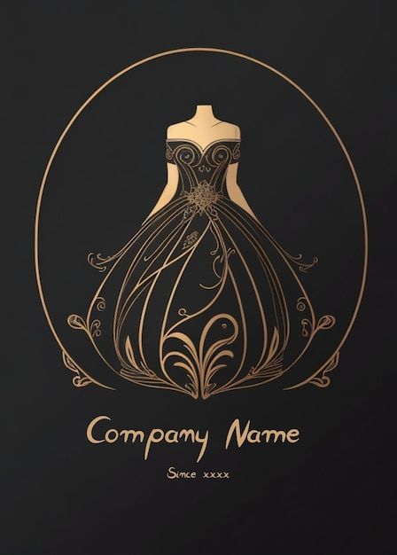 Vector Du Logo De L'entreprise De Robe | Premium Vector #Freepik #vector #vetements-logo #logo-entreprise-conception #identite-entreprise #logo-mode Sewing Logo Design Ideas Branding, Logo For Fashion Designer, Dress Brand Logo, Fashion Brands Logo, Fashion Designer Logo, Fashion Design Logo, Boutique Logos, Girly Logo, Dress Logo