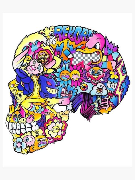 "Vexx Skull Doodle Art" Sticker for Sale by xyungchitto Vexx Art Doodles, Vexx Doodles, Skull Doodle, Doddle Art, Psy Art, Doodle Cartoon, Graffiti Cartoons, Easy Doodle Art, Art Painting Gallery