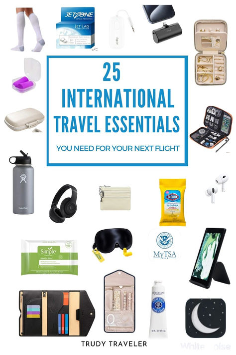 travel products. Overseas Flight Essentials, Travel Essentials For Italy, Long Travel Essentials, Overnight Flight Essentials, Airplane Essentials Long Flights, International Flight Essentials, Flight Necessities, Travel Gadgets Long Flights, Long Flight Essentials