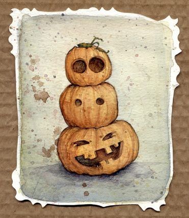 Drawing Halloween, Fall Drawings, Halloween Artwork, Fall Watercolor, Halloween Illustration, Halloween Painting, Halloween Drawings, Arte Sketchbook, Pumpkin Halloween