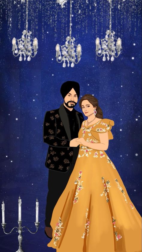 Canvas Painting Patterns, Happy Anniversary Mom Dad, Reception Invite, 25th Wedding Anniversary Invitations, Caricature Wedding Invitations, Bride And Groom Cartoon, Wedding Couple Cartoon, Digital Invitations Design, Indian Wedding Theme