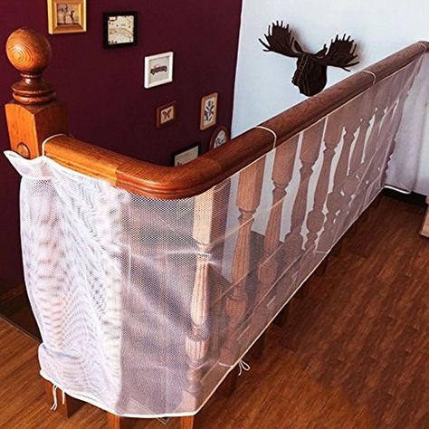 Winkeyes Children Safety Rail Balcony Stairs Safety Net Banister Stair Net for Kids/ Pet/ Toy Safety on Indoor/Outdoor Stairs, Balcony, or Patios, 9.8 x 2.5 ft ** Check out this great product. (This is an affiliate link) #DoorsGatesRamps Balcony Stairs, Stairs Balcony, Outdoor Stair Railing, Patio Railing, Indoor Balcony, Safety Net, Outdoor Stairs, Cleaning Storage, Baby Proofing