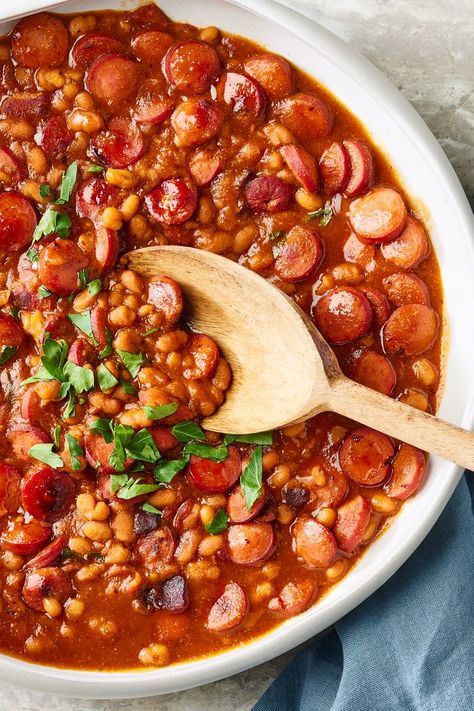 Beanie Weenies Beenie Weenie Crockpot, Beanies And Weenies Recipes, Pork And Beans With Hot Dogs, Beans And Weiners Recipes, Beanie Weenies Recipes, Little Weenies Recipe, Beans And Weenies, Hot Dogs And Beans, Beanie Weenies