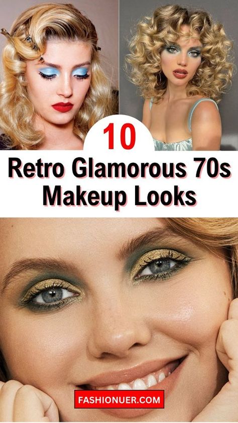 Explore 10 retro glamorous 70s makeup ideas you never imagined! From shimmering eyeshadows to dramatic eyeliner, channel vintage vibes with these stunning makeup looks inspired by the disco era. #70sMakeupIdeas #VintageBeauty #ThrowbackMakeup 70s Disco Eye Makeup, Studio 54 Hair And Makeup, 80s Makeup Ideas, 70s Disco Makeup 1970s, Disco Style 70s Makeup, Disco Makeup Look, 70 Makeup 1970s Make Up, 70s Disco Hair And Makeup, 70s Hair And Makeup 1970s Hairstyles