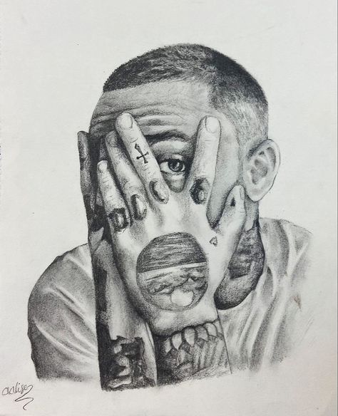 pencil drawing mac miller portrait art inspiration black and white Mac Miller Pencil Drawing, Drawing Ideas Celebrities, Mac Miller Art Drawing, Mac Miller Sketch, Portrait Art Inspiration, Art Inspiration Black And White, Rappers Drawing, Mac Miller Drawings, Mac Miller Portrait