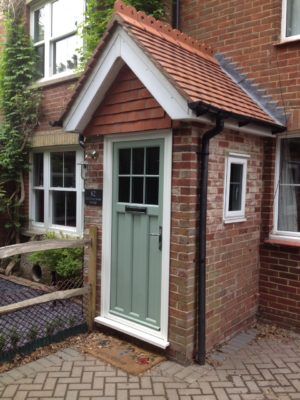 Bungalow Porch Ideas, Cottage Style Front Doors, Small Front Porches Designs, Front Entrance Doors, Bungalow Porch, Cottage Style Doors, Timber Front Door, Porch Extension, Brick Porch