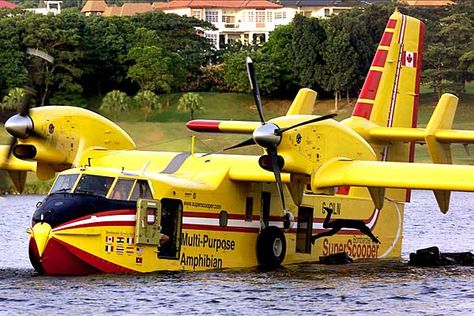 Bombardier 415: "Superscooper" — Water Bomber -- The Bombardier 415 is an amphibious Canadian water bomber — the only aircraft specifically designed for aerial firefighting. Aerial Firefighting, Plane Float, Amphibious Aircraft, Plane Flight, Wildland Fire, Float Plane, Airplane Flying, Wildland Firefighter, Aircraft Painting