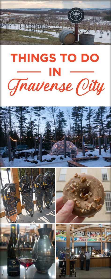 Traverse City Getaway: The ultimate guide on what to see and do during your visit! #TraverseCity #Michigan Michigan Travel Winter, Winter Family Vacations, A Small Tattoo, Michigan Adventures, Michigan Road Trip, Michigan Vacations, Traverse City Michigan, Traverse City Mi, Midwest Travel