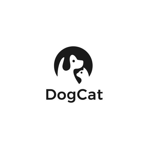 Dog Cat Logo, Dog And Cat Logo, Smile Symbol, Paw Cartoon, Cat Logo Design, Dog Logo Design, Pet Logo, Pet Paradise, Circle Logo Design