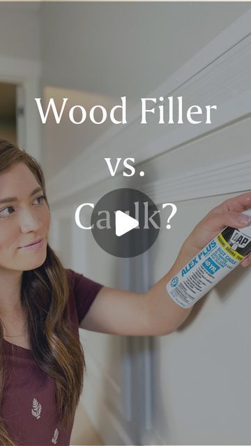 Christine | @honeybuilthome on Instagram: "Another FAQ: When to use Wood Filler vs when to use Caulk?

Simple answer: Caulk goes wherever trim board meets drywall, and wood filler goes everywhere else! Just remember, caulk is NOT sandable, so if it’s a space that you want to be smooth, you’ll use wood filler to get a clean, smooth finish after sanding! 

Did you already know where to Caulk vs. Wood Fill? 🤔 

#diytips #homediyproject #diyonlinecourse" Wood Filler Before And After, Caulking Baseboards, Caulking Tips, Diy Fails, Trim Board, Wood Putty, Wall Trim, Wood Filler, Wood Windows