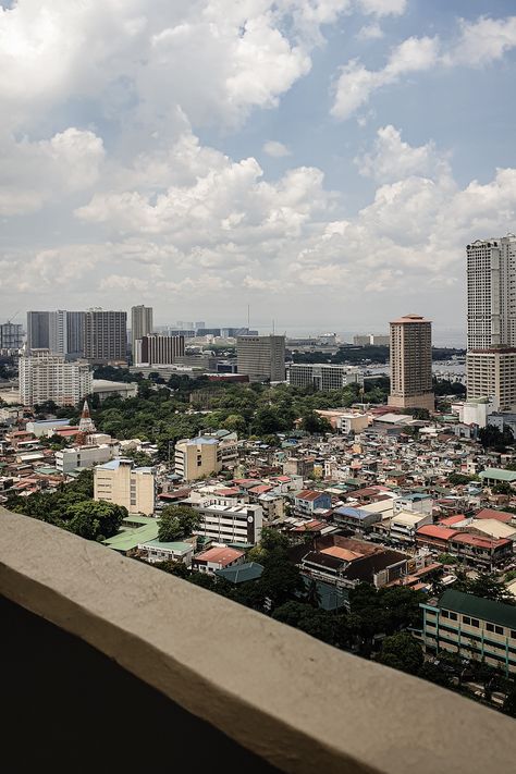 Balcony View City, Manila Morning View, Bicol Philippines Aesthetic, Manila Aesthetic Photography, Condo Aesthetic, Bicol Philippines, Philippines Aesthetic, City Core, Country Scenery