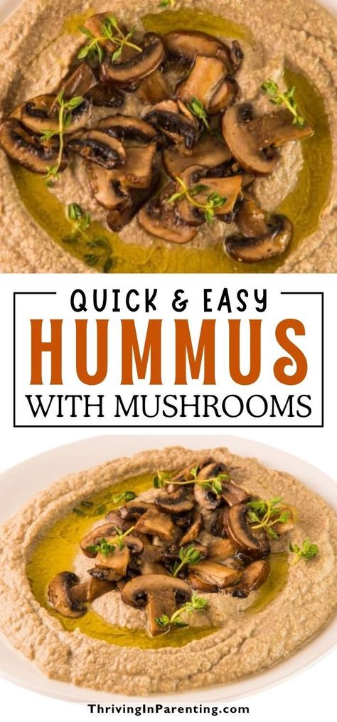 Indulge in a savory delight with DIY hummus mushrooms sautéed with garlic! This hummus with mushrooms easy dip recipe is loaded with flavor perfect for spreading on wraps or as a dressing recipe for your favorite salads. Get creative with your board ideas and enjoy it with this flavorful hummus and mushroom. With just a few ingredients and minimal effort, it's the ultimate solution for busy moms looking for easy recipes. Mushroom Hummus, Baked Salmon With Mayo, Diy Hummus, Easy Dip, Garlic Recipe, Breakfast Appetizers, Easy Hummus, Dip Recipes Easy, Homemade Hummus