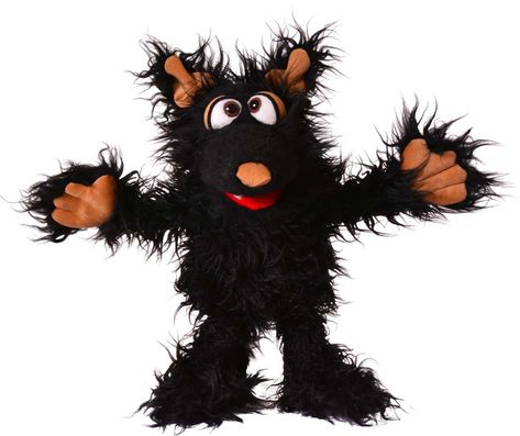 Monster Puppet, Puppet Theaters, Black Monster, You Monster, Silly Faces, Hand Puppet, Hand Puppets, Bear Doll, European Designs