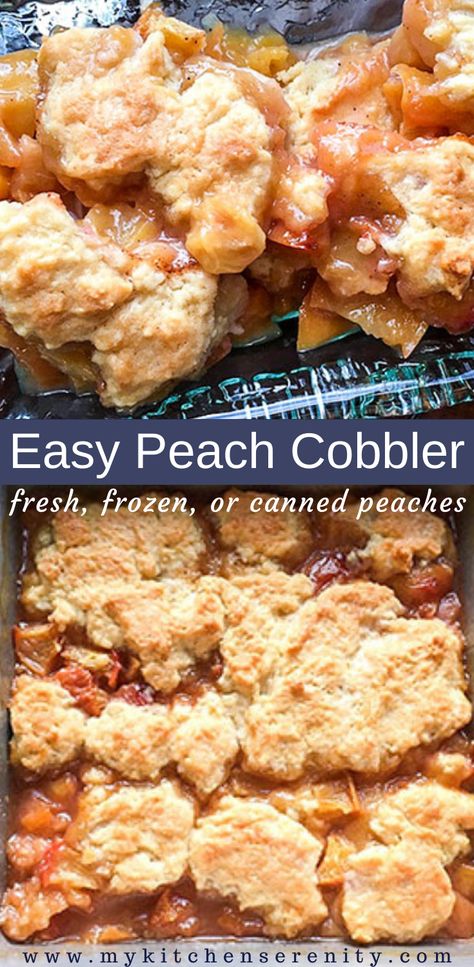 Paula Deen Peach Cobbler, Peach Cobbler Crust, Peach Cobbler Cheesecake Recipe, Skillet Peach Cobbler, Peach Cobbler Cupcakes, Easy Pies, Peach Desserts Easy, Peach Cobbler With Bisquick, Peach Cobbler Muffins