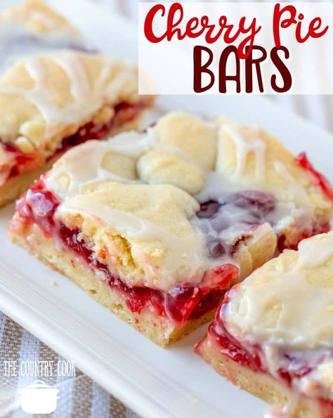 Cherry Pie Bars Recipe, Homemade Cherry Pie, Pie Bars Recipe, Cherry Pie Bars, Homemade Cherry Pies, Pie Bar Recipes, Country Cook, Cherry Desserts, The Country Cook