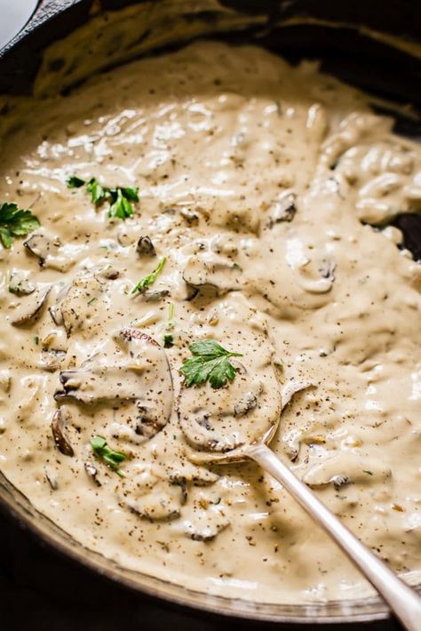 Creamy Cognac Mushroom Steak Sauce #steaksauce #mushroomsauce Mushroom Steak Sauce, Bacon Board, Mushroom Steak, Steak Sauce Recipes, Mushroom Sauce Recipe, Steak And Mushrooms, Creamy Mushroom Sauce, Mushroom Gravy, Steak Sauce