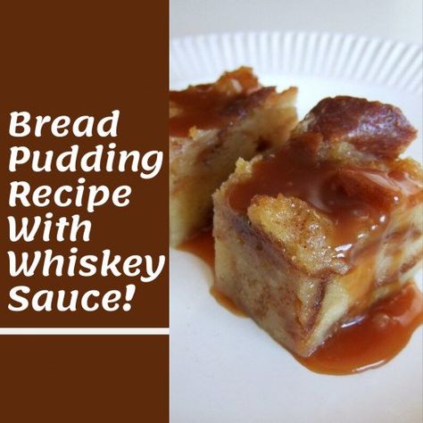 This bread pudding is a tasty dessert that dinner guests will love! Basic Bread Pudding, Bread Pudding With Whiskey Sauce, Whiskey Sauce Recipe, Easy Bread Pudding Recipe, Peach Bread Puddings, Easy Bread Pudding, Blueberry Bread Pudding, Old Fashioned Bread, Best Bread Pudding Recipe