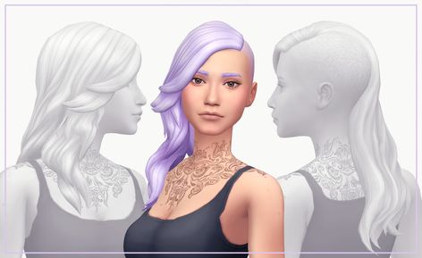 Things You Should Know Before Downloading: Available for teen-elder sims only Base game compatible Hat compatible Custom thumbnails included There are four files to choose from but YOU MUST INSTALL... Ts4 Hair, Half Shaved Hair, Half Shaved, Pelo Sims, Sims 4 Mm Cc, Tumblr Sims 4, Ethnic Hairstyles, Sims 4 Mm, On Hiatus