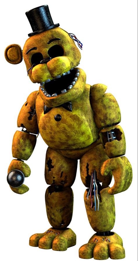 Golden Freddy Cosplay, Five Nights At Freddy's Dibujos, Five Nights At Freddy's Art, Withered Golden Freddy, Cosplay Fnaf, Fnaf Golden Freddy, Sick Drawings, Fnaf Sfm, Novel Game