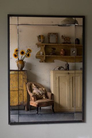 Old Mirror Ideas, Gold Crittal Mirror, Hallway Wall Ideas, Antiqued Glass Wall Mirror, Black Steel Mirror Frame, Polished Steel Mirror, Vintage Smoked Mirror, Silver Antique Mirror, Antique Mirror Glass