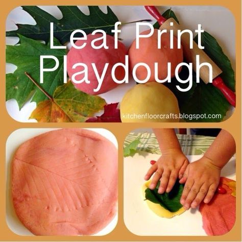 Kitchen Floor Crafts: Leaf Print Playdough  Repinned by Apraxia Kids Learning. Come join us on Facebook at Apraxia Kids Learning Activities and Support- Parent Led Group. Autumn Eyfs Activities, Nurture Room, Eyfs Planning, Autumn Eyfs, Sustainability Activities, Preschool Fall, Tree Project, Fall Preschool Activities, Leaf Man