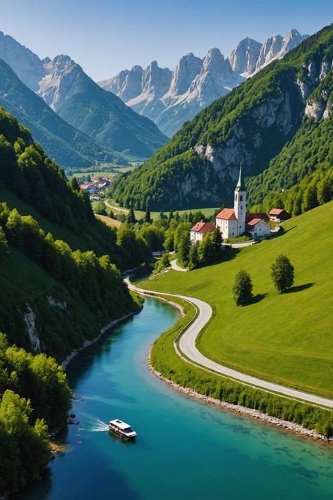 The Most Scenic Road Trips in Slovenia You Need to Take! Breathtaking Places Nature, Soca Valley, Scenic Road Trip, Scenic Roads, Heart Of Europe, Scenic View, Beautiful Locations Nature, Road Trip Fun, Scenic Routes