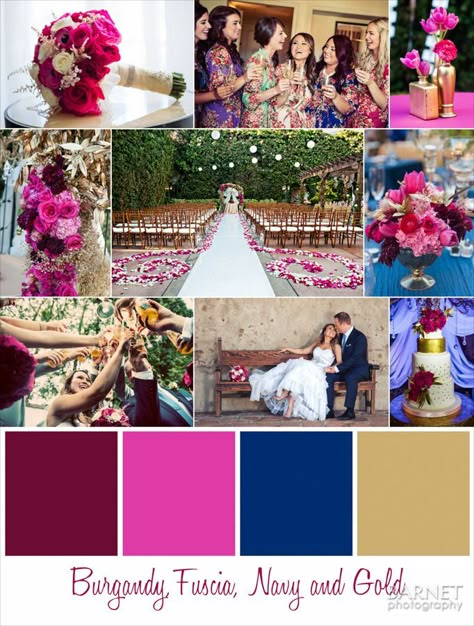 Raspberry Wedding Color, Picture Color Schemes, Debut Planning, Disney Themed Wedding, Fuschia Wedding, Raspberry Wedding, Wedding Color Schemes Summer, Navy Bedroom, Navy Wedding Colors