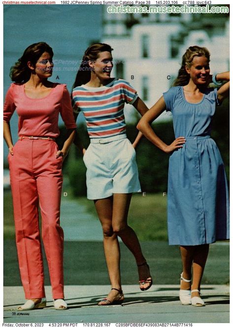 1982 JCPenney Spring Summer Catalog, Page 38 - Catalogs & Wishbooks 80s Fashion Women, 80s Fashion Magazine, 80s Swimsuit, 1980s Fashion Trends, 1980 Fashion, 1980’s Fashion, 20th Century Women, Fashion 1980s, Fashion Timeline