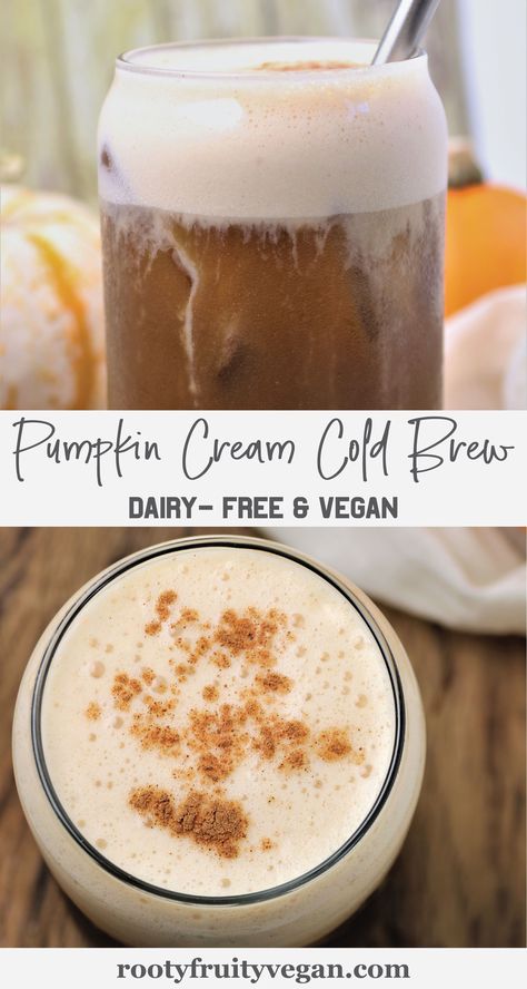 Vegan Pumpkin Cream Cold Foam, Vegan Pumpkin Cream Cold Brew, Vegan Pumpkin Cold Foam Recipe, Dairy Free Pumpkin Sauce For Coffee, Healthy Pumpkin Cold Brew, Vegan Pumpkin Coffee, Dairy Free Pumpkin Cream Cold Brew, Pumpkin Cold Foam Recipe Dairy Free, Non Dairy Pumpkin Cold Foam