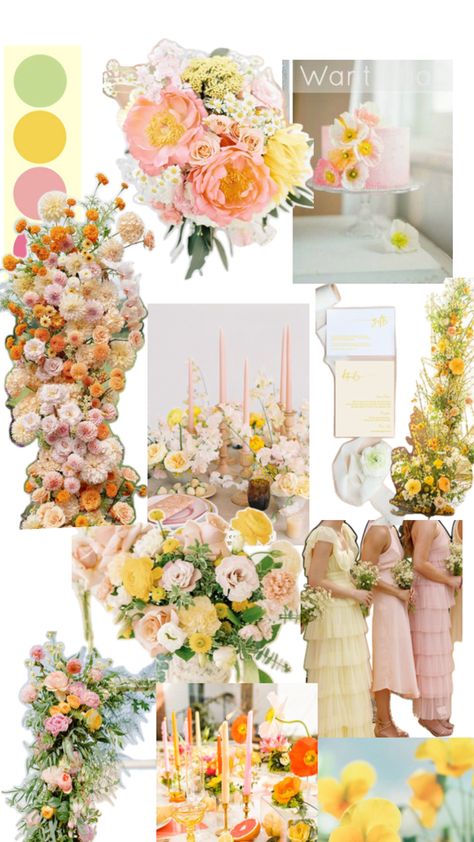 Pale pink and yellow wedding flowers Pale Yellow Weddings, Pink And Yellow Wedding, Yellow Weddings, Yellow Wedding Theme, Yellow Wedding Flowers, Yellow Wedding, Color Inspo, Pink And Yellow, Pale Yellow