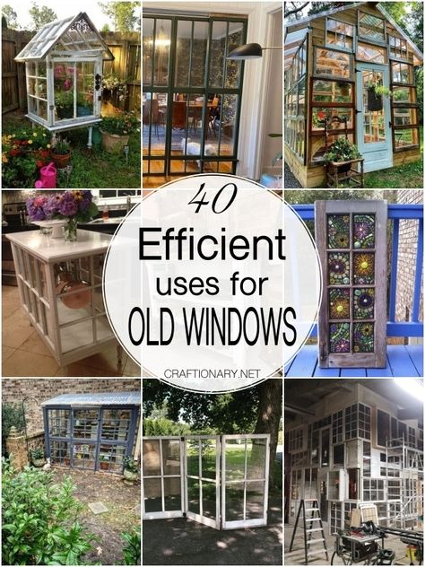 Efficient uses for old windows with DIY project ideas and crafts to decorate home and garden with creative budget friendly and recycle option Diy Old Windows Ideas, Old Windows Ideas, Old Window Crafts, Old Wood Windows, Old Window Decor, Old Window Panes, Recycled Windows, Salvaged Windows, Old Window Projects