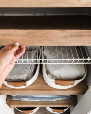 How to Make Wire Shelf Covers That Look Like Wood Floating Shelves | HGTV Wire Shelf Closet Makeover, Wood Shelf Covers To Go Over Metal Shelves, Wooden Shelf Covers, Wood Overlay For Wire Shelf, Wire Shelf Rack Cover Diy, Wood Shelf Over Wire Shelf, Wood Over Wire Shelving, Cover Wire Shelves Diy, Shelf Cover Diy