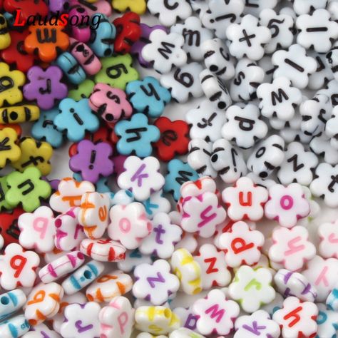 Cheap Beads, Buy Quality Jewelry & Accessories Directly from China Suppliers:100Pcs 11mm Random Acrylic Flower Beads Alphabet Beads Letter Beads For Jewelry Making DIY Spacer Necklace Bracelet Enjoy ✓Free Shipping Worldwide! ✓Limited Time Sale ✓Easy Return. Beads To Buy, Kandi Beads, Art Bracelet, Cheap Beads, Bracelet Kit, Alphabet Beads, Trending Necklaces, Charms Necklace, Acrylic Flower