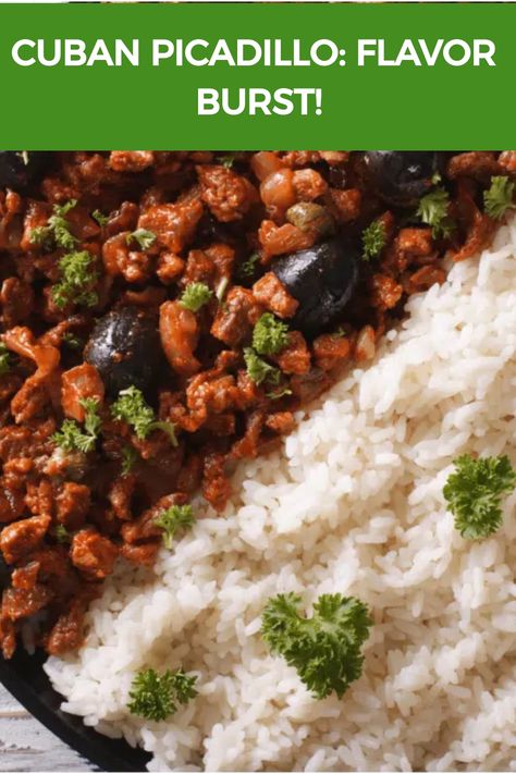 Cuban Picadillo: Flavor Burst! Cuban Picadillo Authentic, Picadillo Recipe Cuban, Cuban Picadillo Recipe, Cuban Appetizers, Cuban Picadillo, Picadillo Recipe, Minced Beef Recipes, Cuban Dishes, Minced Meat Recipe