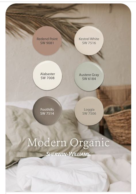 Earth Tone Accent Walls, Modern Organic Paint Colors, Muted Earth Tone Color Palette, Organic Paint Colors, Interior House Paint Colors, Home Paint Ideas, Farmhouse Color Palette, Barndo Plans, Farmhouse Color