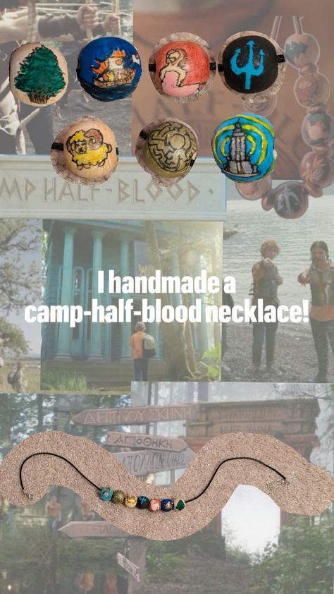 Diy camp half blood necklace! #pjo #diy #handmade #camphalfblood Camp Half Blood Necklace, Blood Necklace, Camp Half Blood, Half Blood, Diy Handmade, Camping, Pins