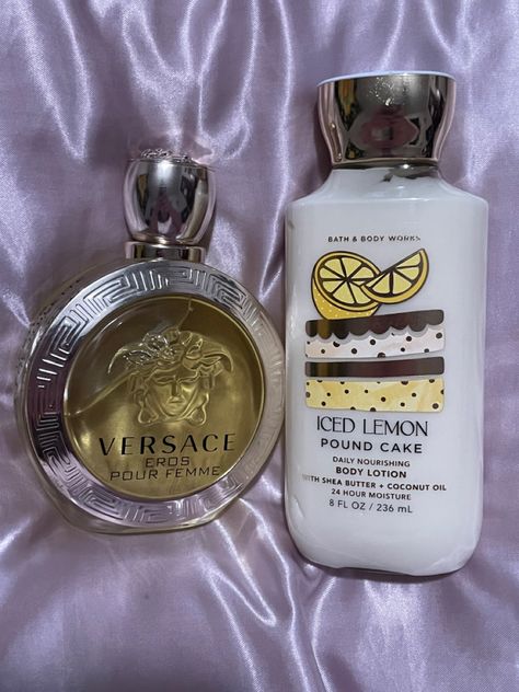 Versace Eros EDT perfume and Bath and Body Works Iced Lemon Pound Cake lotion Perfume Layering, Layering Combos, Raspberry Dessert, Scent Combinations, Iced Lemon Pound Cake, Girl Products, Raspberry Desserts, Bath N Body Works, Fragrances Perfume Woman