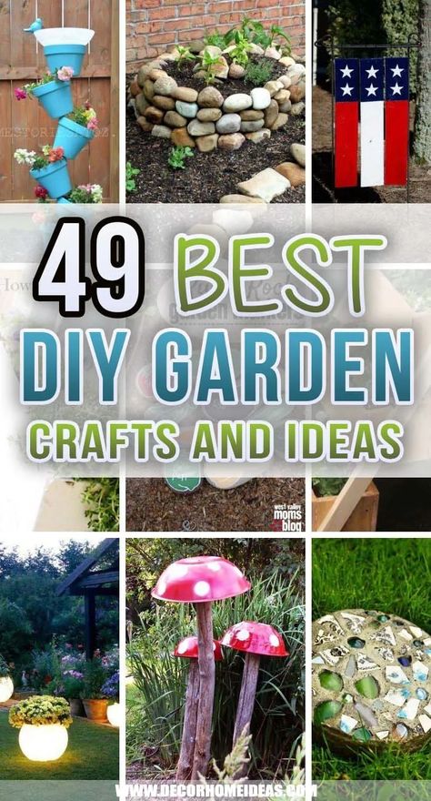 Diy Mushroom Yard Decor, Diy Flower Bed Decor, Diy Outdoor Garden Decor Projects, Diy Garden Decor Recycled, Recycle Garden Ideas, Diy Mushroom Garden Decor, Diy Garden Ideas Decoration Creative, Garden Boarders Ideas, Yard Decorations Diy