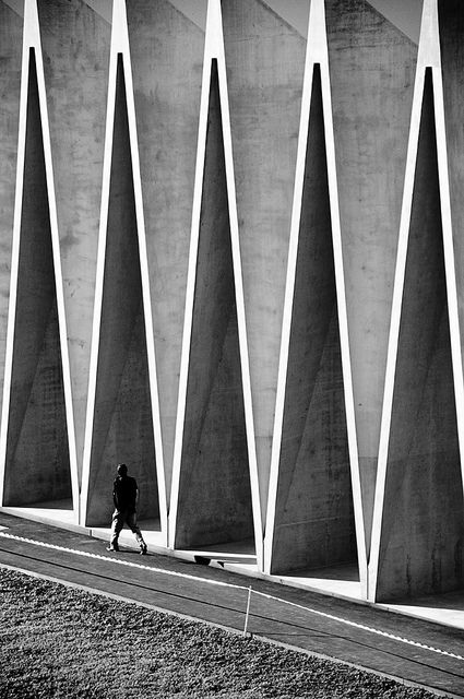 studio vacchini :: sportausbildungszentrum mülimatt :: photographed by eke miedaner Architecture Cool, Concrete Architecture, Black And White Photograph, Brutalist Architecture, Structure Architecture, Gothic Architecture, Facade Architecture, Brutalism, Architectural Inspiration