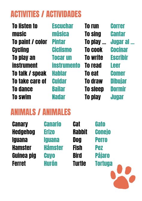 Days Of The Week In Spanish, Spanish Shapes, Simple Spanish Words, Animals In Spanish, Spanish 101, Beginner Spanish Lessons, Teach Yourself Spanish, Spanish Animals, Ingles Kids