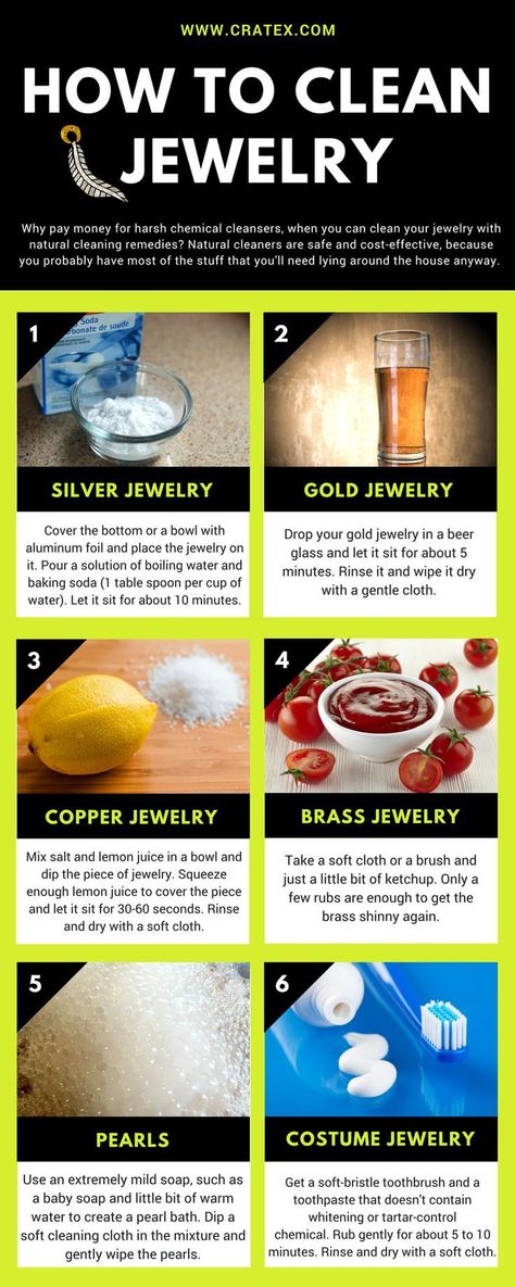 Homemade Jewelry Cleaner, Jewelry Cleaner Diy, Clean Jewelry, Food Chart, Silver Jewelry Cleaner, How To Clean Silver, Homemade Cleaning Solutions, Cleaning Silver Jewelry, Natural Cleaners