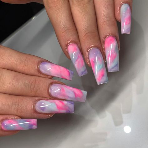 Ty Dye Nails, Pink Tye Dye Nails, Black Tie Dye Nails, The Dye Nails, Tye Dye Nail Designs, Tye Dye Patterns Diy, Tye Dye Nails, Nails And Toes Ideas, Acrylic Nails And Toes