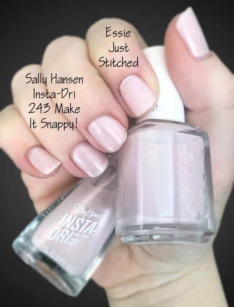 Great dupe for Essie Just Stitched (discontinued) is Sally Hansen Insta-Dri 243 Make It Snappy!  Half the cost too!  Note that the Essie one is matte and Sally is not. Sally Hansen Make It Snappy, Sally Hansen Insta Dri, Sally Hansen, Essie, Makeup Nails, Beauty Products, Make It, Nail Polish, Blush