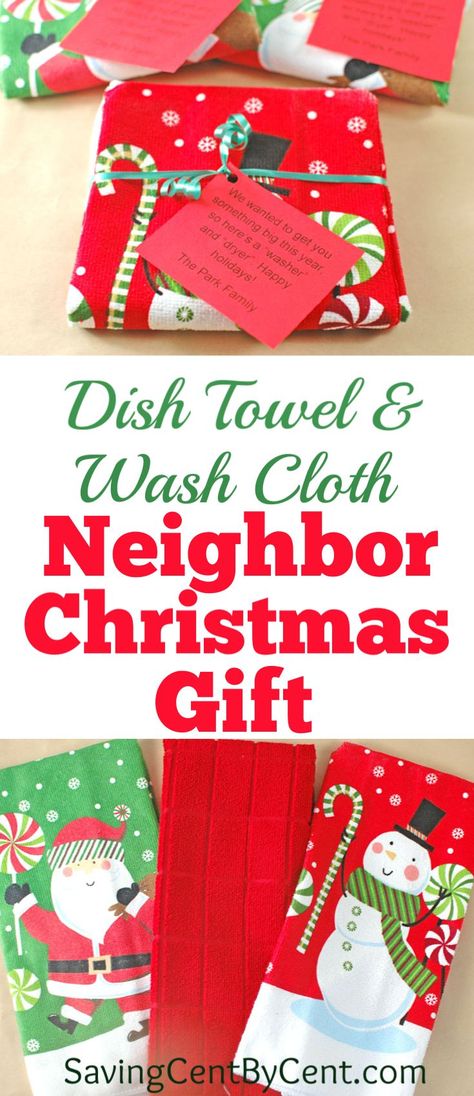 This is an inexpensive and funny neighbor Christmas gift  idea you could do for the holidays. #neighborgifts #holidaygifts #christmasgifts #christmasgiftideas Dishcloth Christmas Gift Ideas, Diy Christmas Towels Homemade Gifts, Dish Soap Christmas Gift, Neighbor Christmas Gifts Dish Towel, Christmas Gifts For Neighbors, Christmas Neighbor Gifts 2022, Gifts For Neighbors, Dish Towel Crafts, Inexpensive Christmas Gifts