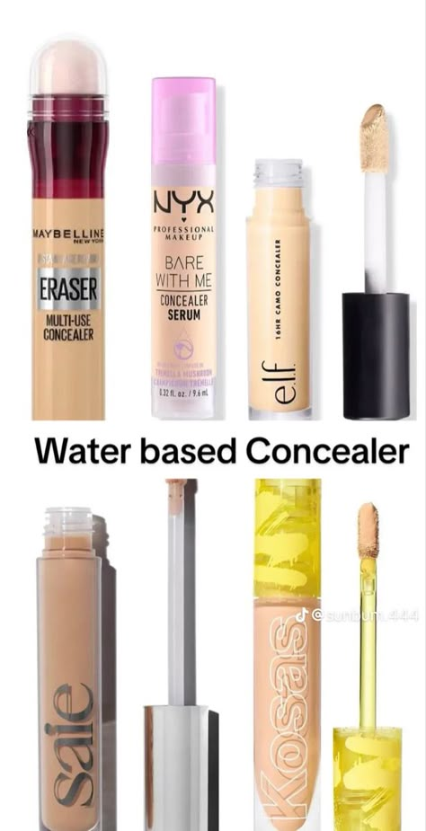 Water Based Foundation Drugstore, Silicone Based Concealer, Silicone Vs Water Based Makeup, Water Based Concealer, Water Based Makeup Products, Acne Safe Makeup, Skincare Stuff, Water Based Foundation, Birthday Makeup Looks