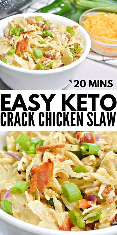 Easy Keto Crack Chicken Slaw - Hot and spicy keto crack slaw is the best salad you will ever make! It will light up your mouth and make you actually crave it during the week. #keto #ketorecipes #ketodiet #Ketocrackslaw #ketocrackchicken #crackchicken #crackslaw #dinnerideas #chicken #dinnerrecipes #food #recipes Coleslaw Salad, Best Healthy Diet, Fresh Salad Recipes, Cheap Healthy Meals, My Joy, Slaw Recipes, Healthy Meals To Cook, Low Carb Diet Recipes, Coleslaw Recipe