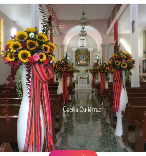 Mexican Xv Decorations, Mexican Theme Xv Decorations, Quince Decorations Charro Theme, Quinceñera Decoration Ideas Mexican, Wedding Lazo Mexican, Mexican Dessert Table, Mexican Wedding Decorations, Charro Theme, Church Aisle Decorations