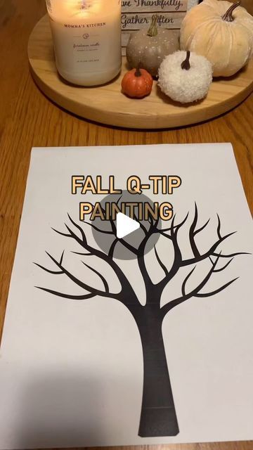 Fall Painting Preschool, Q Tip Painting Fall, Thanksgiving Painting Ideas Easy, Fall Art Lessons, Finger Painting Ideas For Kids, Kindergarten Fall Art, Halloween Classroom Crafts, Thankful Art, Q Tip Painting