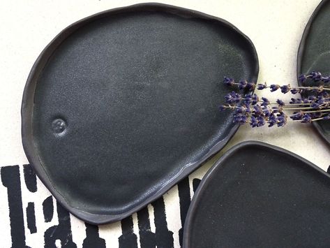 Black Pottery Bread Plate Ceramic Dessert Plate Small Stoneware Side Serving Dish Organic Wabi Sabi Pastry Plate Handmade Rustic Dinnerware Rustic Dinnerware, Ceramic Dessert, Black Dinnerware, Black Pottery, Clay Plates, Pottery Platter, Organic Ceramics, Plate Ceramic, Stoneware Dishes